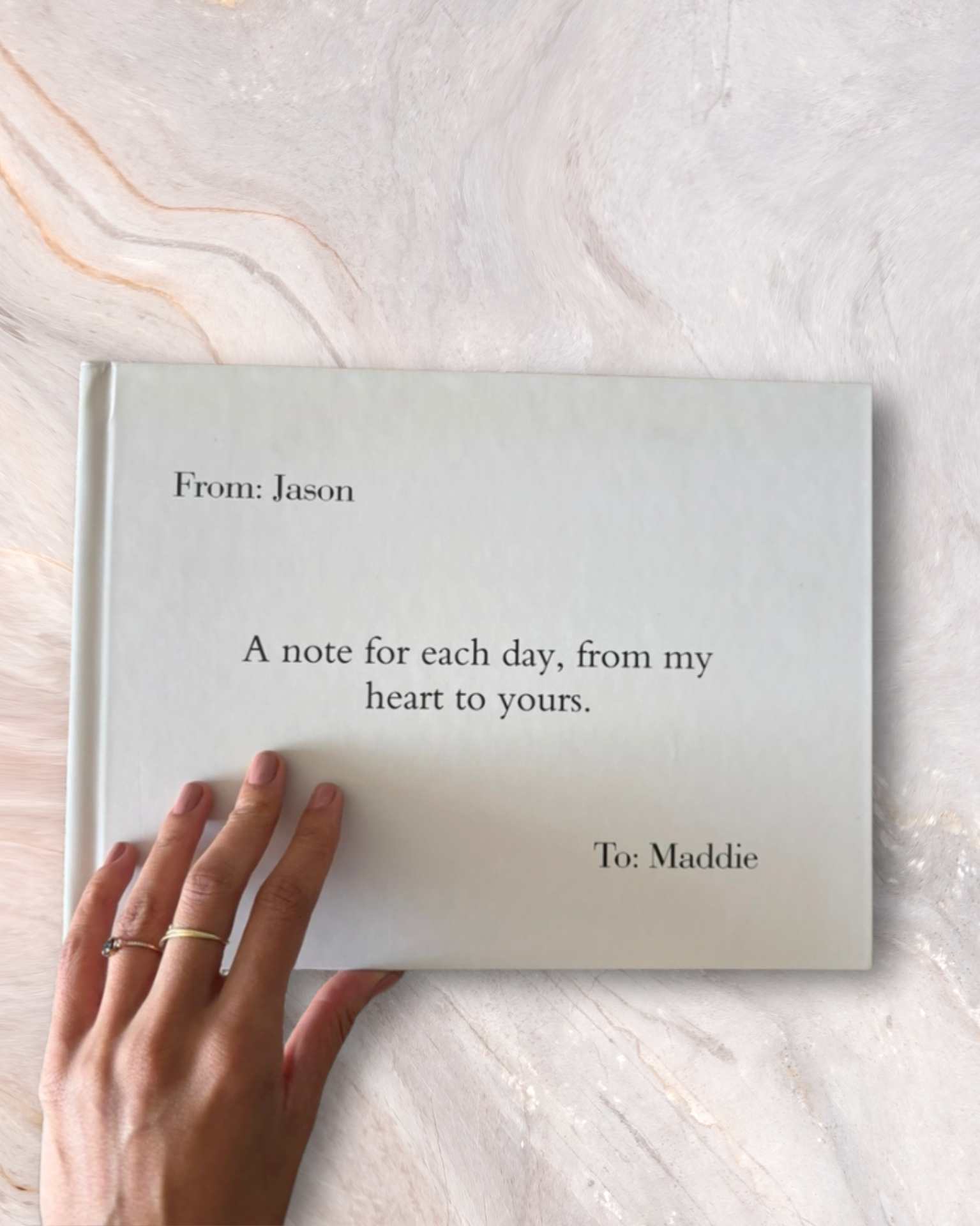 Beautiful personalized love letter journal created with LaterAfter — a unique keepsake gift